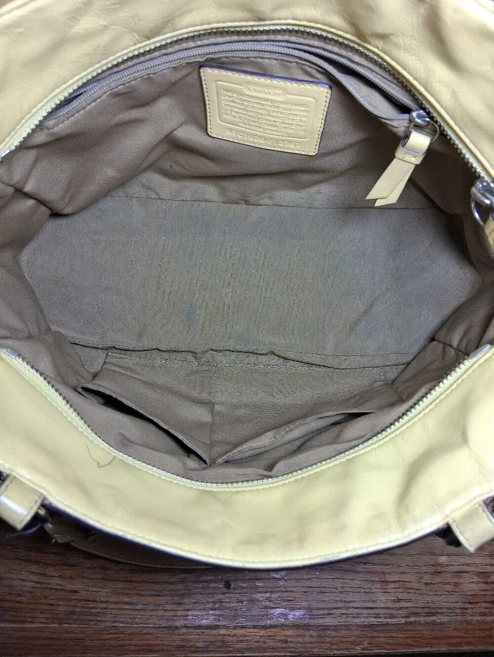 Coach Y2k Yello Patent Leather Tote